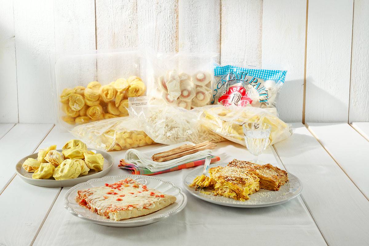 Pasta per primi piatti, basi surgelate, stuzzichini