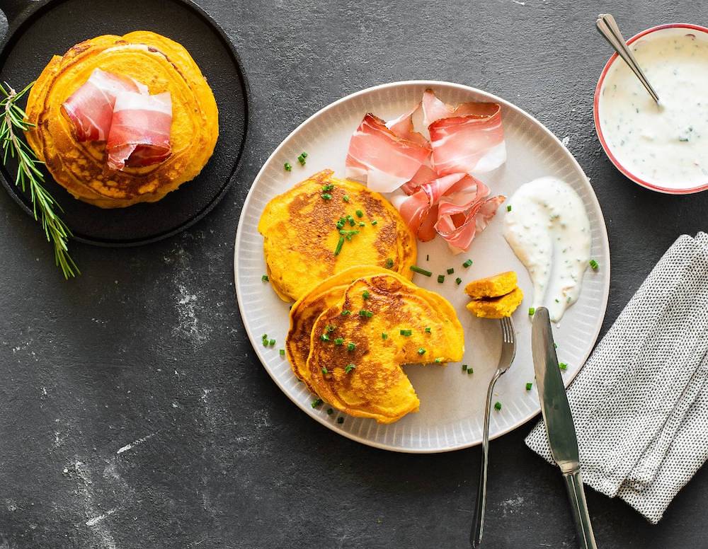 Pancake alla zucca con Speck Alto Adige, fonte speck.it